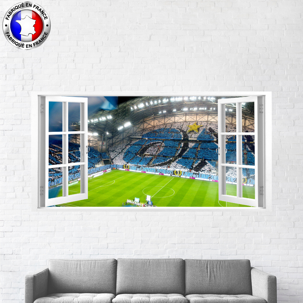 Sticker Olympique De Marseille – Vélodrome OR 25cm X 10cm, Autocollant Neuf