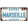 Plaque d'immatriculation métal vintage Marseille 30X15cm