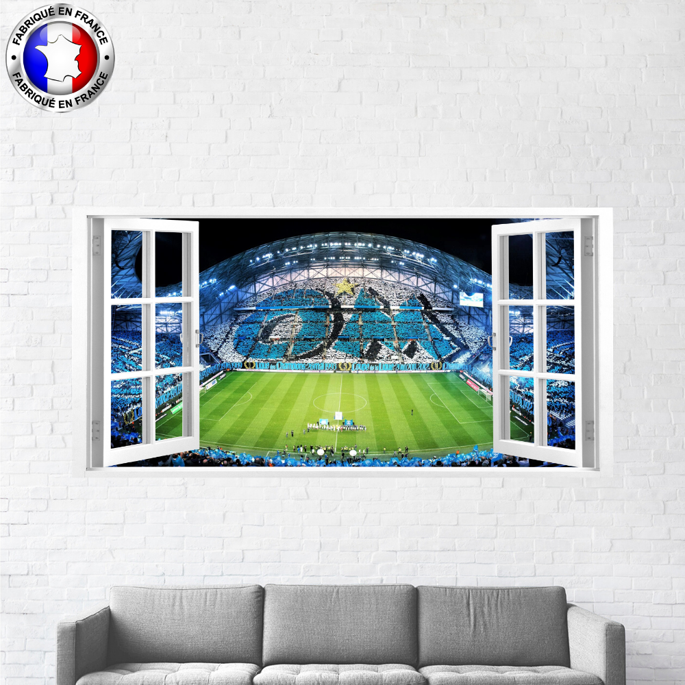 Sticker Olympique De Marseille – Vélodrome OR, 25x10cm, Neuf