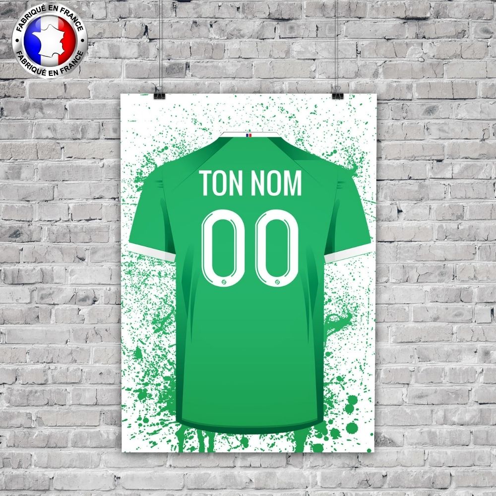 Poster Calcio A.S.S.E. Saint-Étienne – Effettivo 2021/2022, 30x21 Cm (Petit Poster)