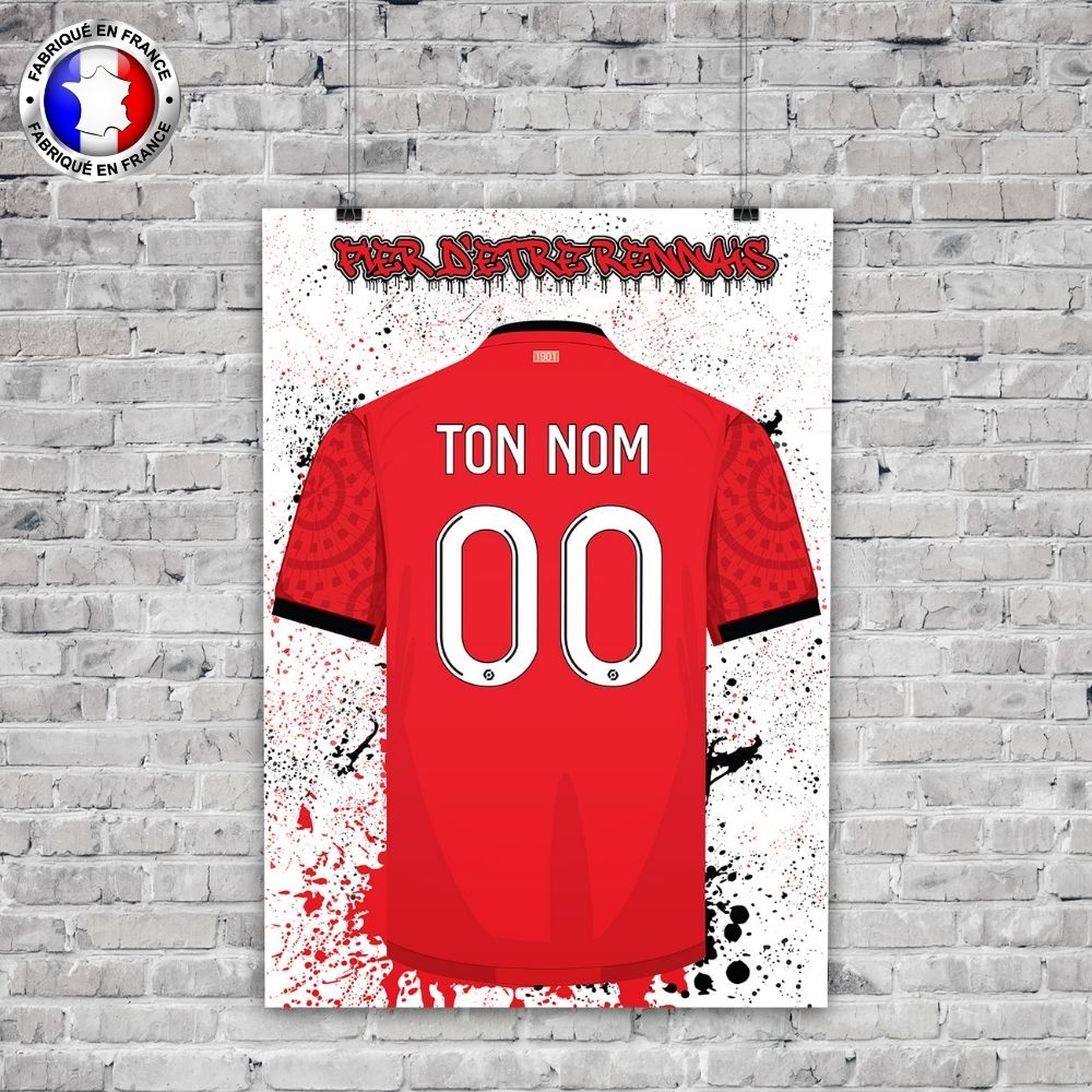 Poster Stade Rennais personnalisable avec nom et numéro de ton choix ...